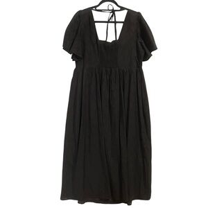 Seraphine Broderie Anglaise Maternity/Nursing Midi‎ Dress Black Size 12